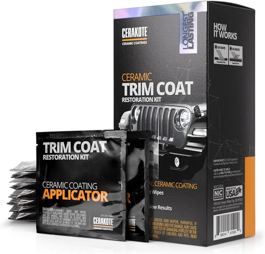 (2 Pack)  Ceramic Trim Coat Restoration Kit, Faded Plastic Trim Restorer with 200 Wash Rating